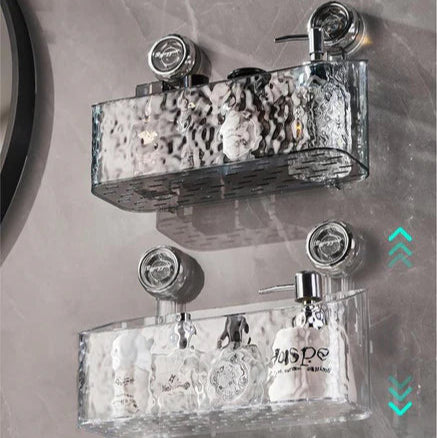 Praktická nástěnná police bez vrtání do koupelny